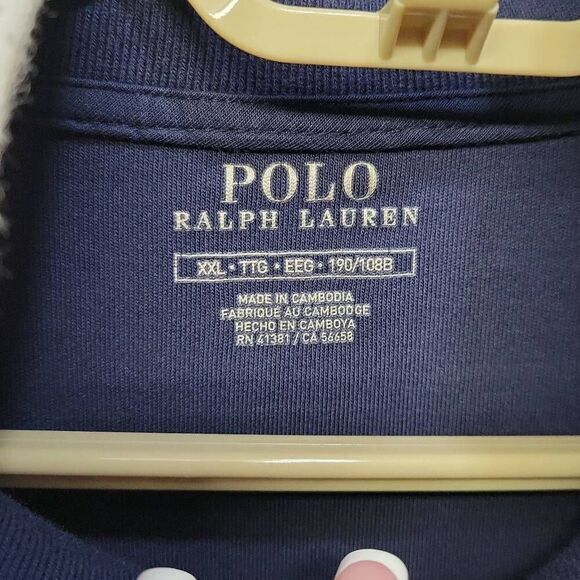 Polo Ralph Lauren Track Jacket XXL Navy Blue Full Zip 100% Cotton Interlocking - Picture 7 of 10